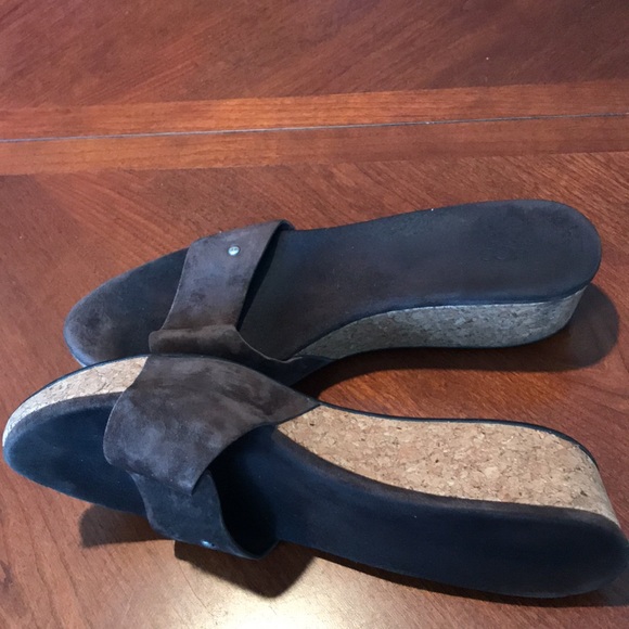 Ugg brown leather wedge sandals shoes size 8 - Picture 14 of 14